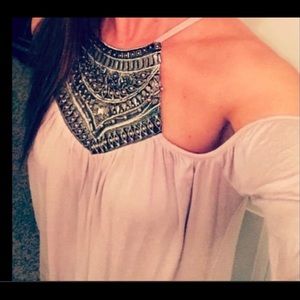 Venus beaded cold shoulder